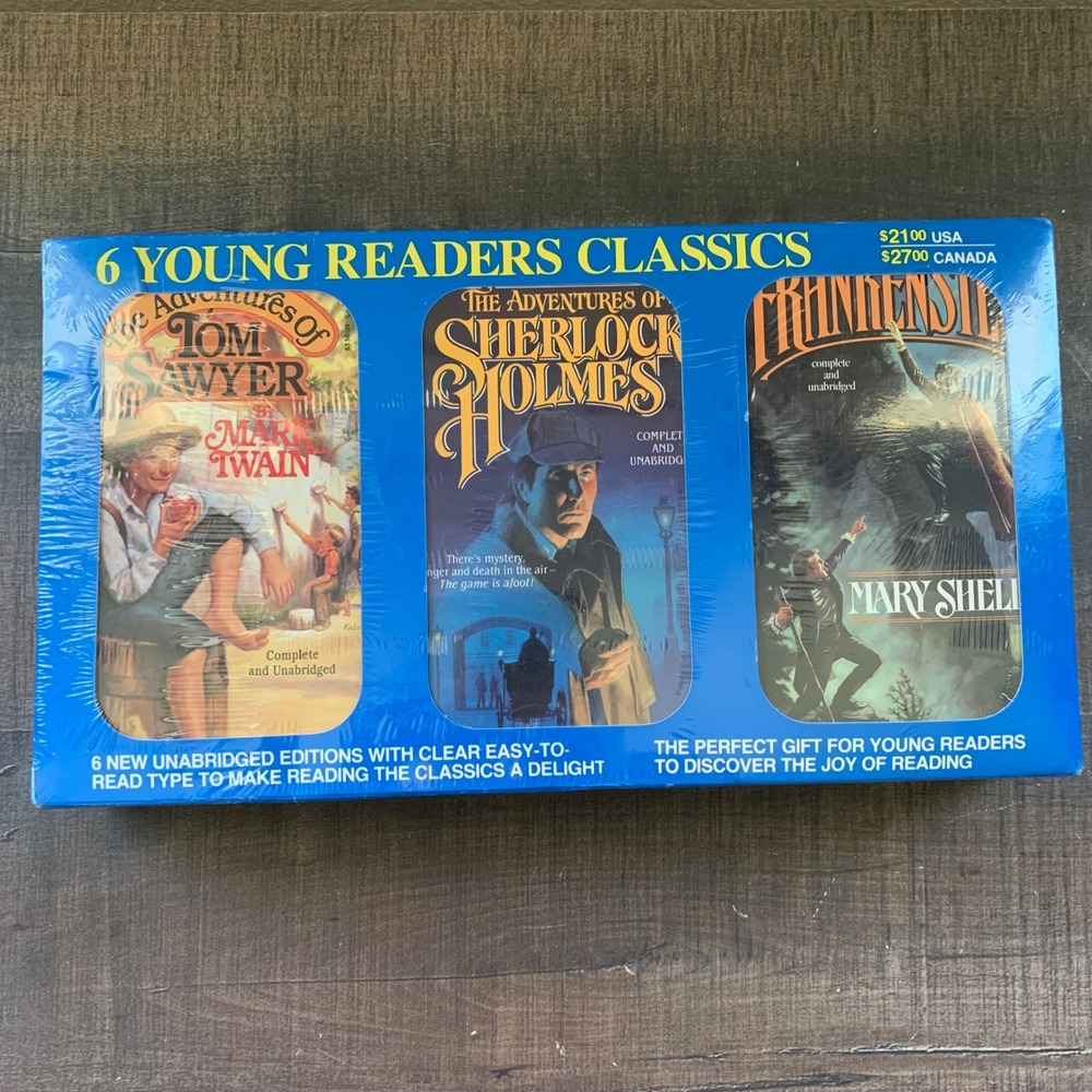Young Readers Classics‎ 6 Book Set Dracula Tom Sawyer Sherlock Holmes et al NEW